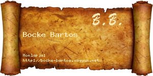 Bocke Bartos névjegykártya